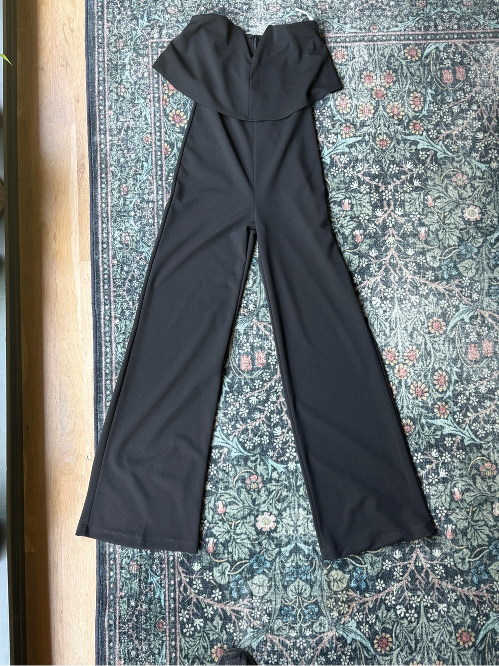 Lulu's Black Strapless Wide-Leg Jumpsuit